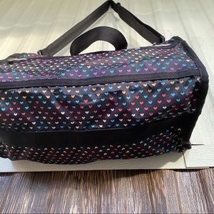 Lesportsac heart print travel weekender bag